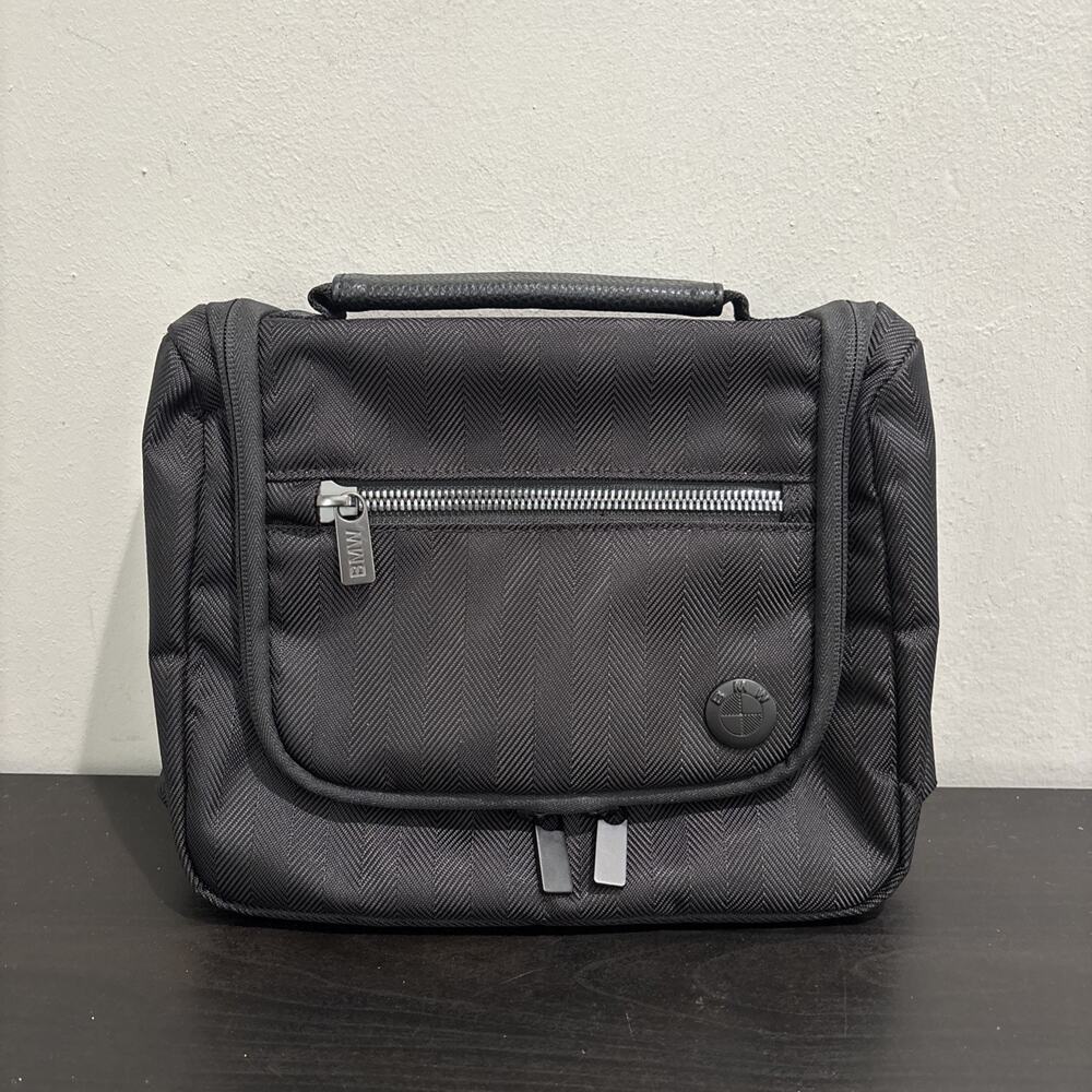 BMW Amenity Bag Black Hanging Toiletry Cosmetic Bag Pouch Organizer